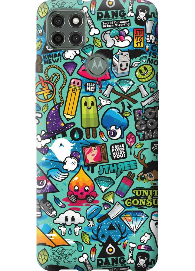 Силиконовый чехол 'Стикер бомбинг 1' для Endorphone Motorola G9 Power (257903264)