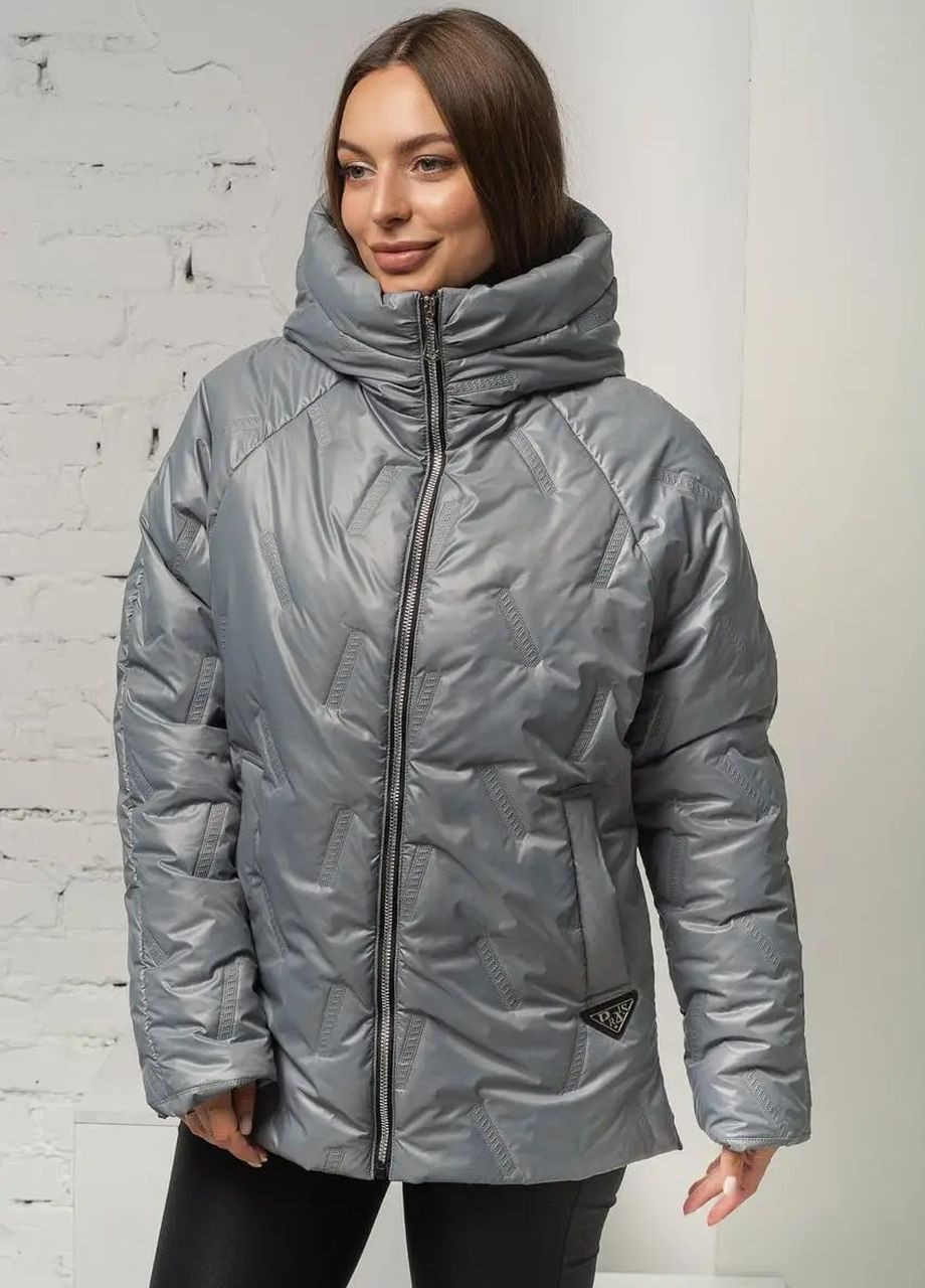 Мятная демисезонная осенняя женская куртка большого размера SK