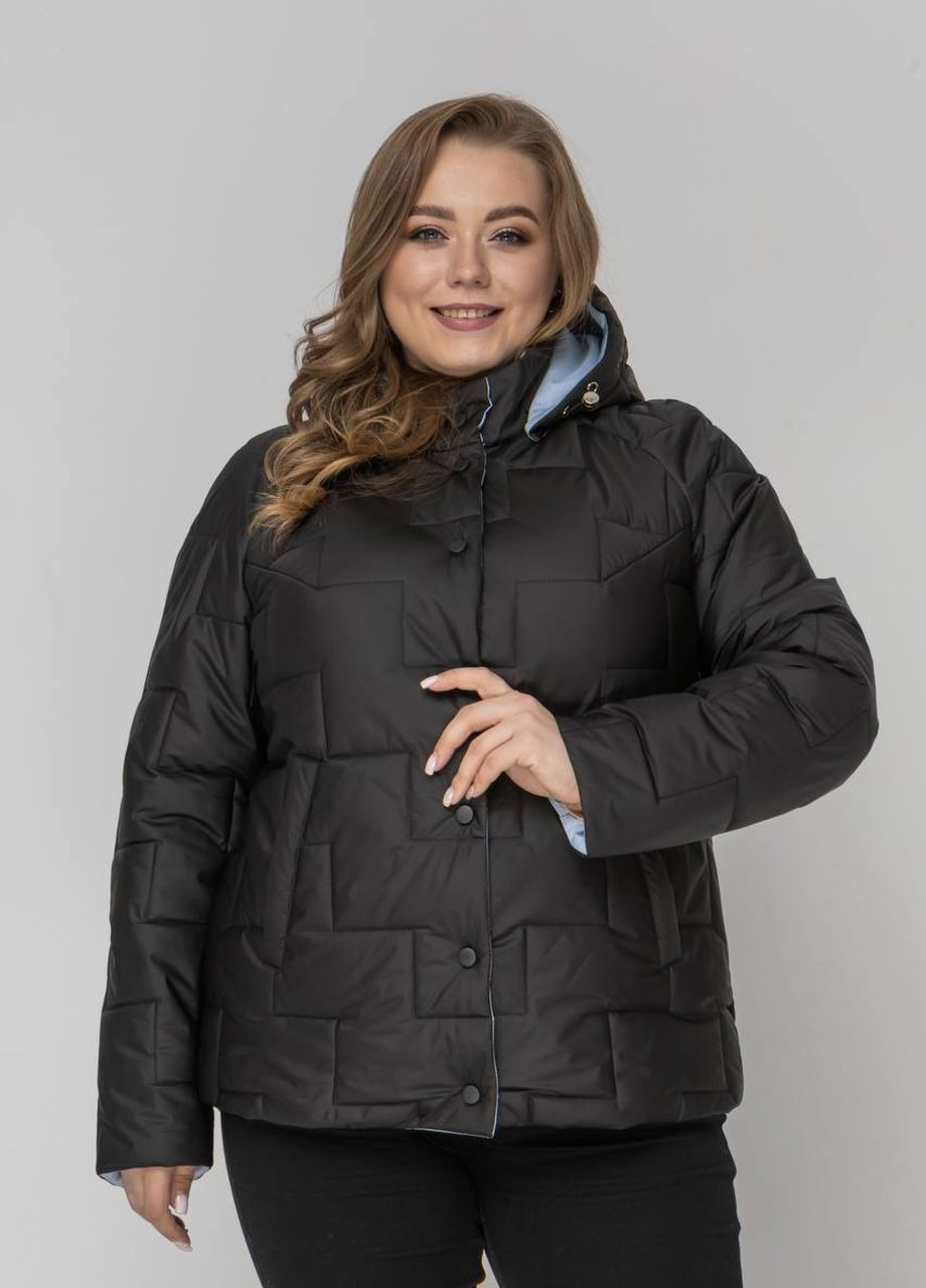 Черная демисезонная весенняя женская куртка большого размера SK