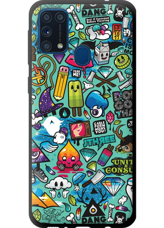 TPU чехол 'Стикер бомбинг 1' для Endorphone Samsung Galaxy M31 M315F (257881042)