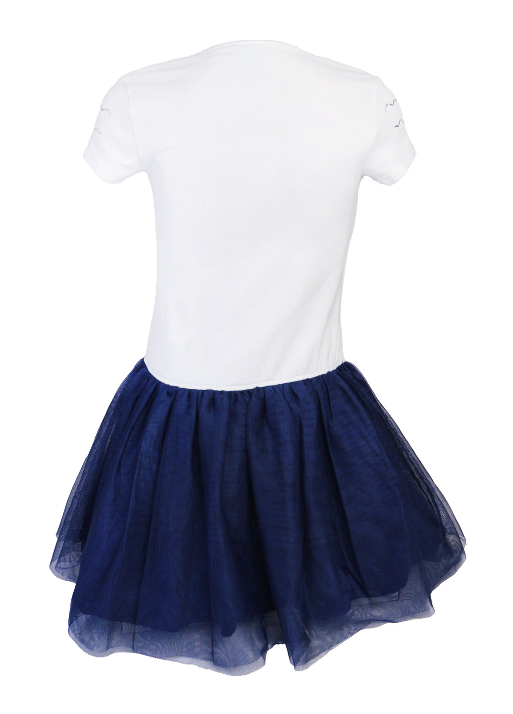 Комбинированное легтнее платье для девочки с фатиновой юбкой и принтом дори разноцветный 110 Disney