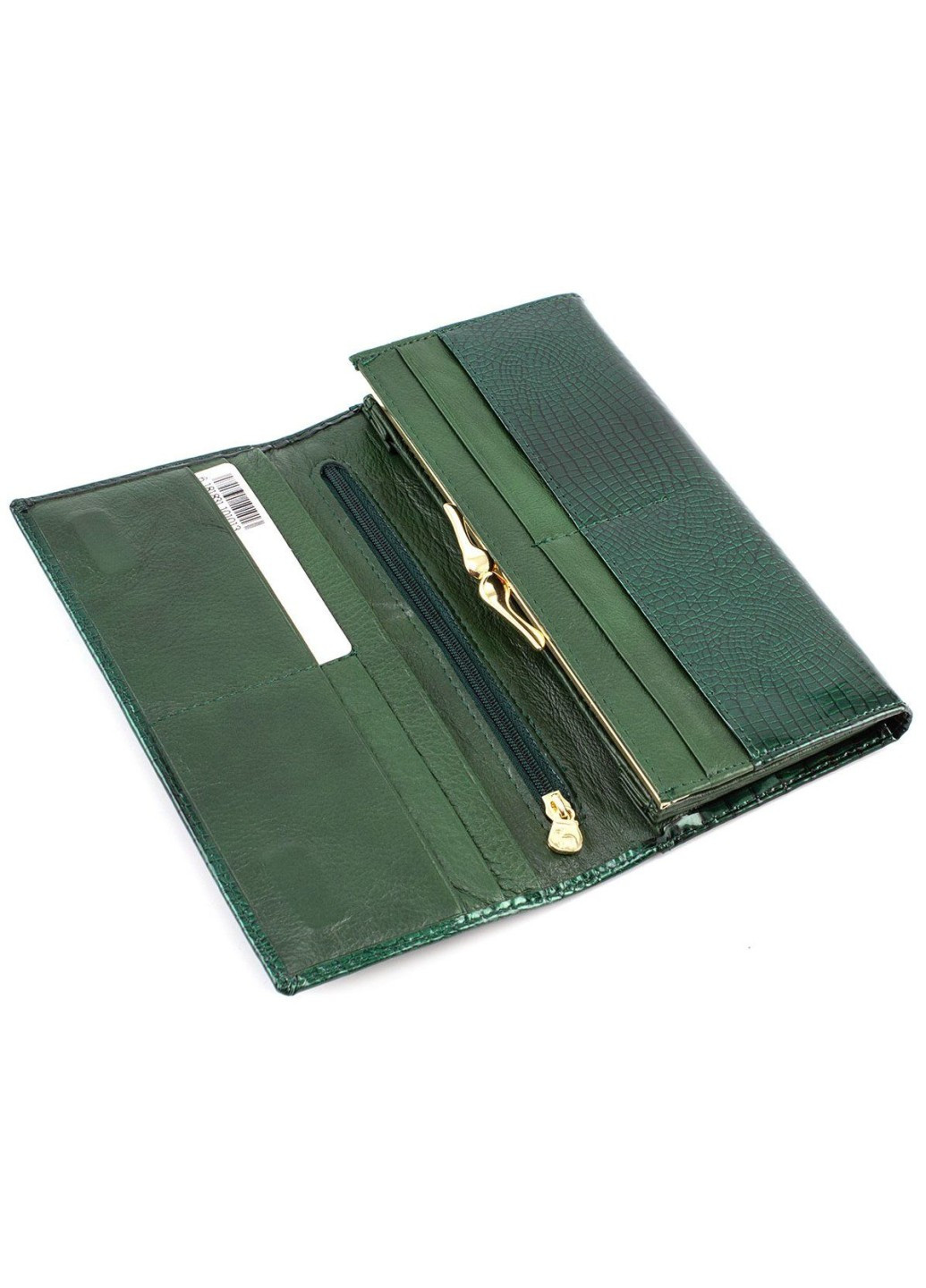 Стильный кошелек с лаковой тисненной кожей MC-403-1010-7 (JZ6577) зелёный Marco Coverna (259752563)