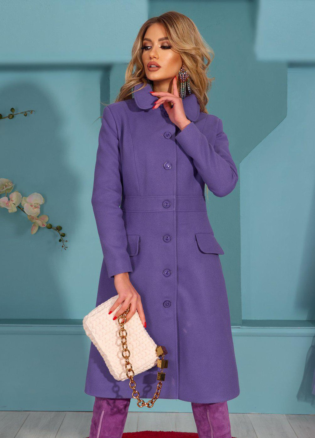 Фиолетовое Жіночий верхній одяг Стильне пальто (4617) Lemanta