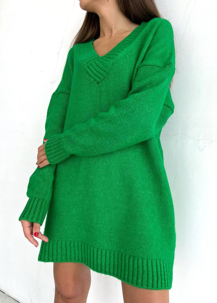 Зеленый женский свитер коттон No Brand