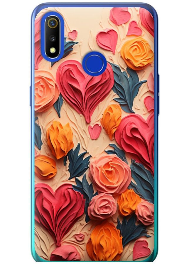 Силіконовий чохол 'Сердечка 3' для Endorphone Realme 3 (267232177)