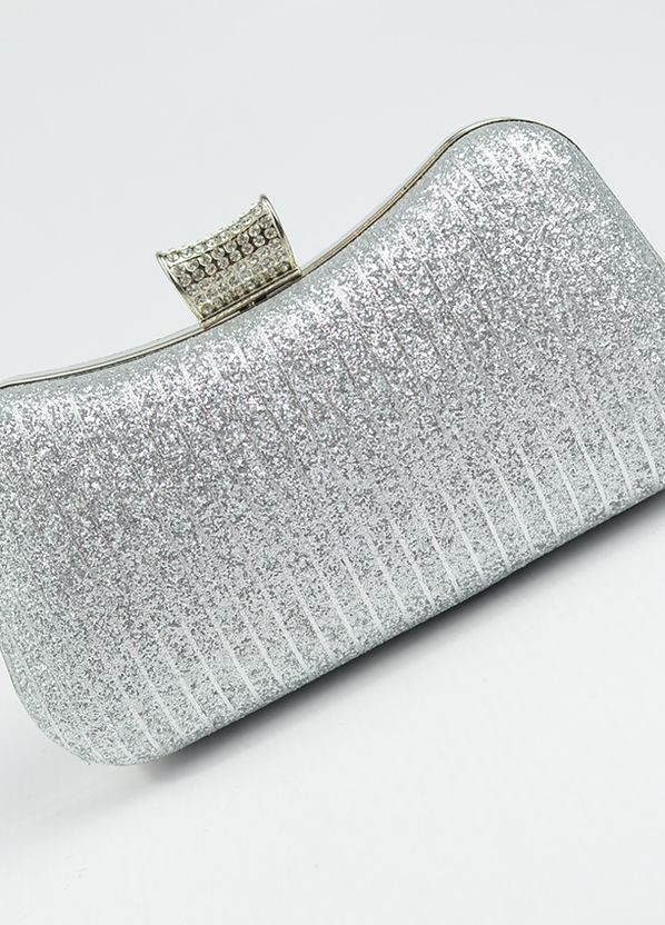 Сріблястий маленький вечірній клатч бокс на ланцюжку, парадна випускна міні сумочка клатч на плече No Brand (266623579)