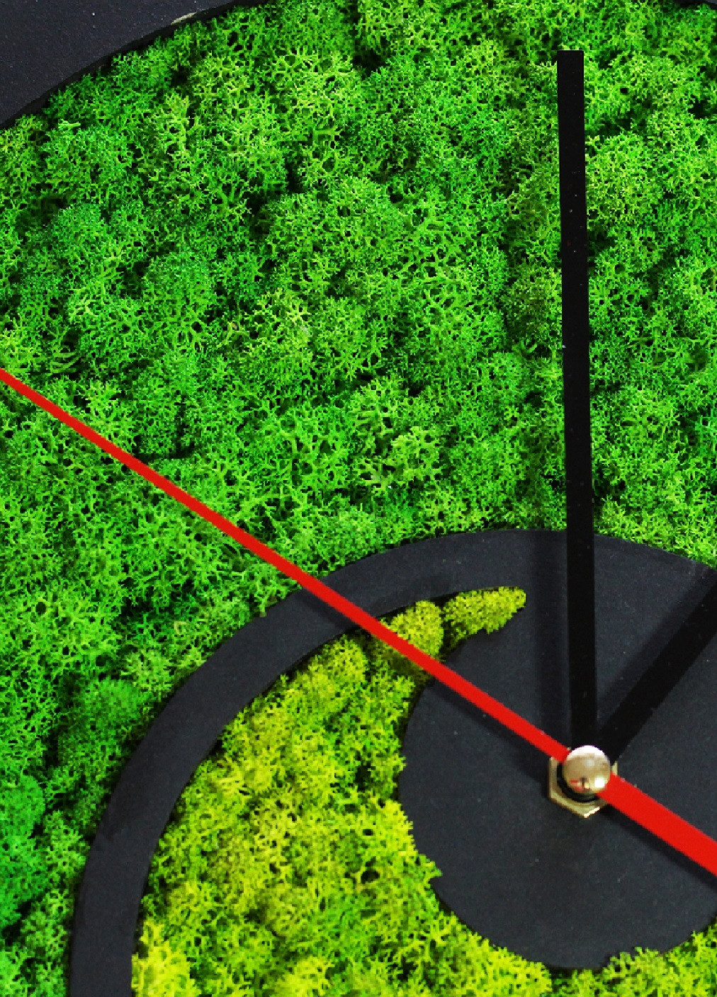 Часы настенные стильные практичные универсальные круглые со стабилизированным мхом из дерева 40х40х3.2 см (475781-Prob) Черные Unbranded (271140871)