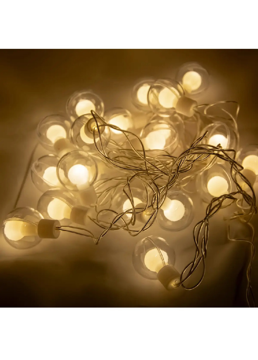 Світлодіодна святкова кімнатна гірлянда штора бахрома лампочки 20 LED світлодіодів 4.95 м (475454-Prob) Тепла біла Unbranded (267807906)
