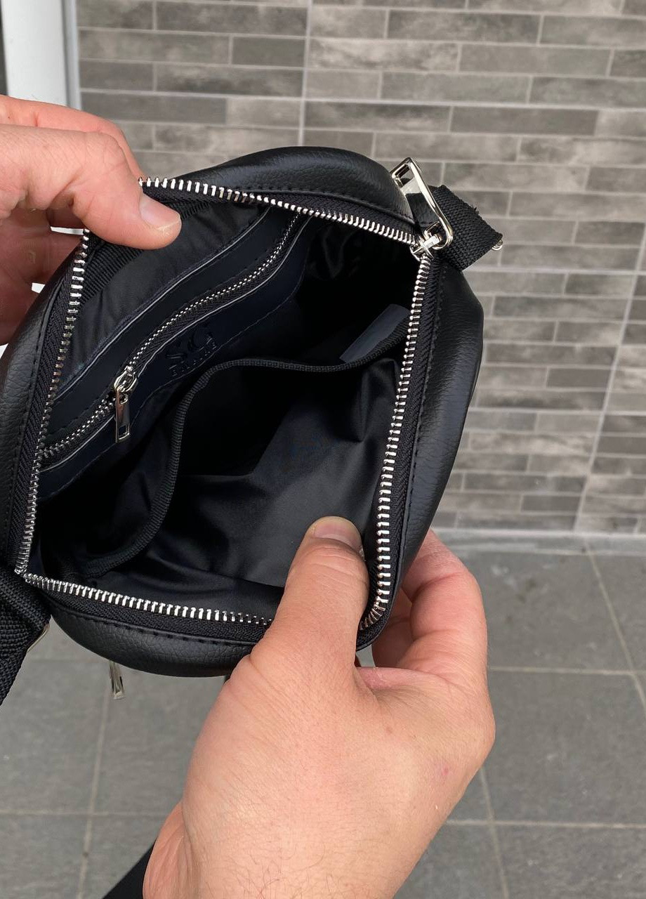 Чоловіча класична чорна сумки барсетка через плече Modern black No Brand (258260630)