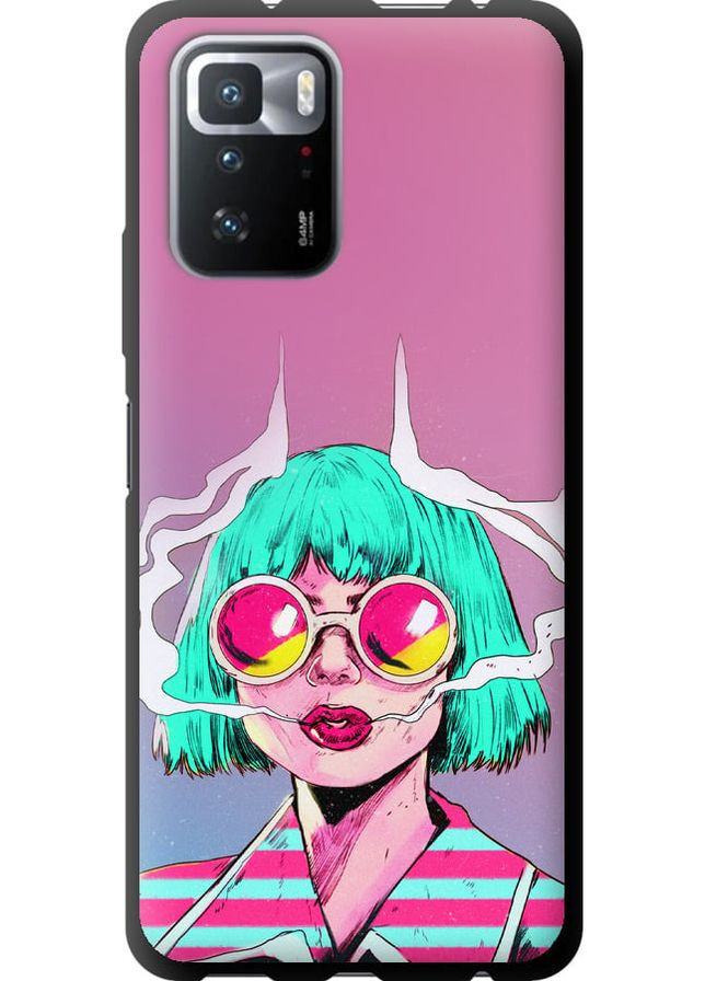 TPU чорний чохол 'Поп арт дівчина' для Endorphone Xiaomi Redmi Note 10 Pro 5G (276194298)