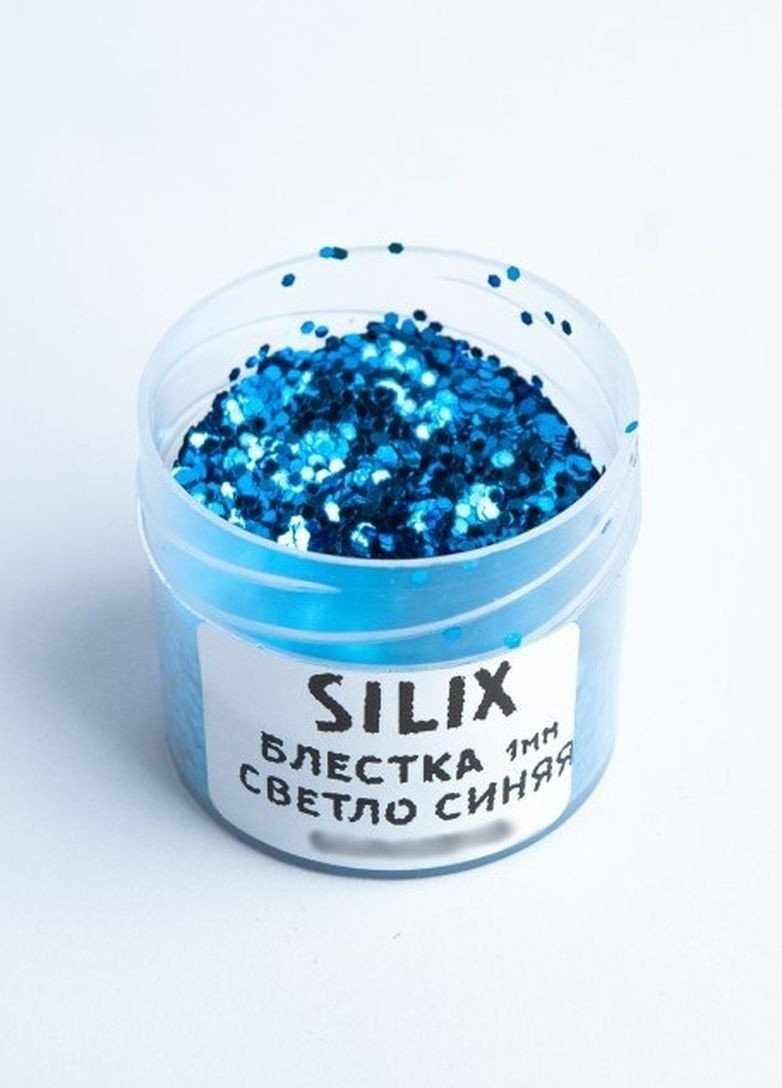 Блискітка для силіконових приманок - світло-синя термостійка (гліттер) 1мм. SILIX (264661382)