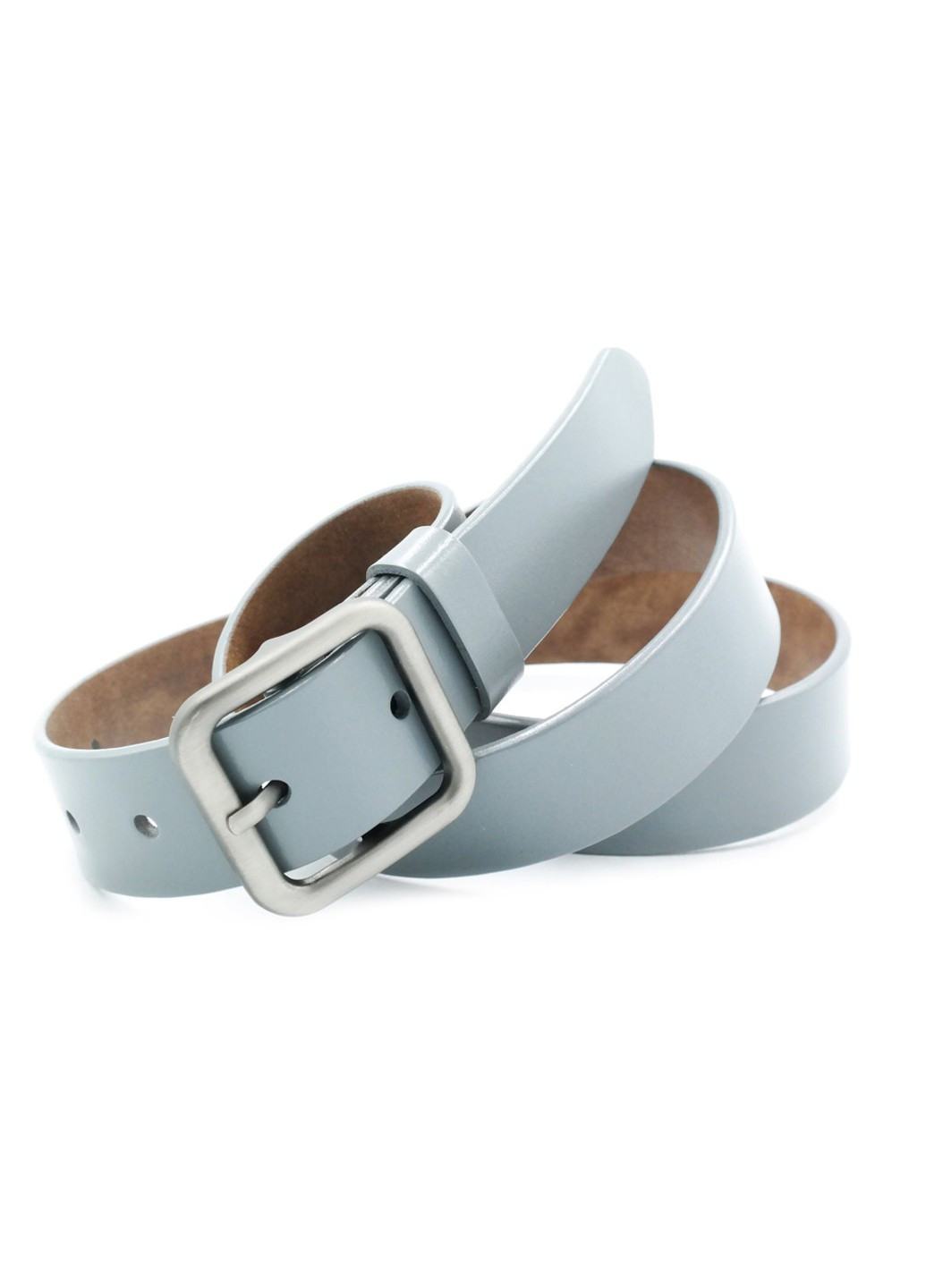 Женский кожаный ремень 2,8 х 100-115 см Серый kit-3cm-kozh-0019 Weatro (267406534)