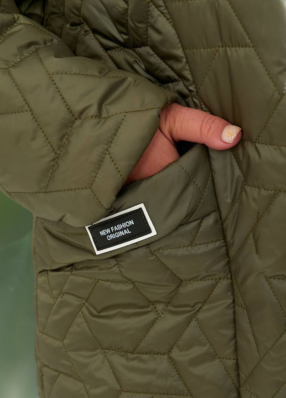 Оливкова (хакі) жіноча демісезонна куртка колір хакі р.48/50 440491 New Trend