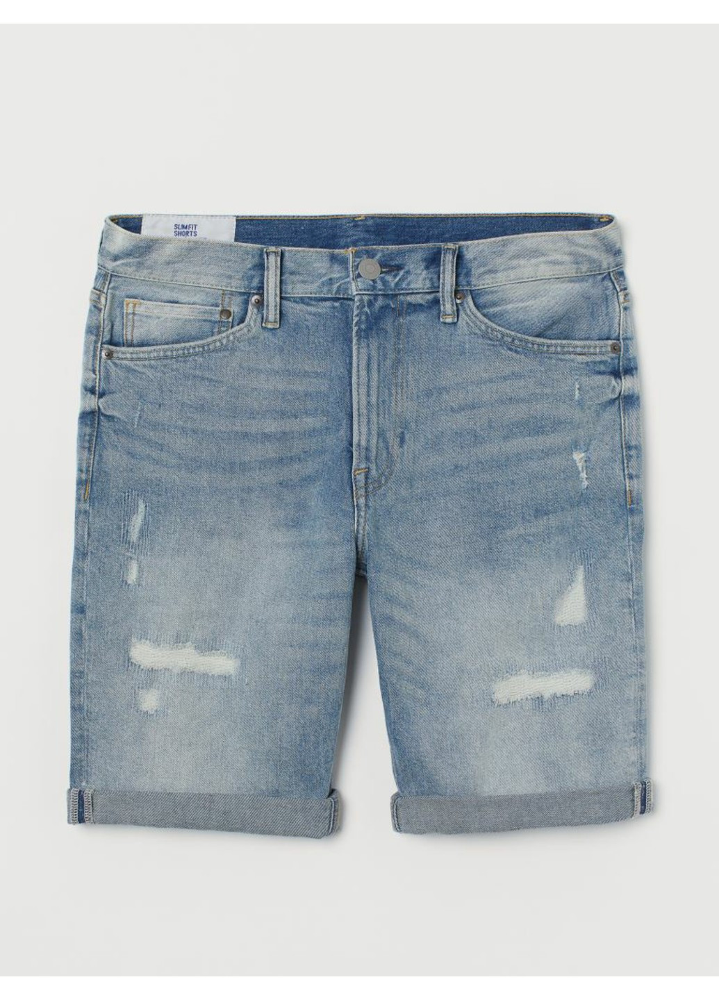 Чоловічі джинсові шорти Slim fit (55985) W31 Світло-сині H&M (259637696)