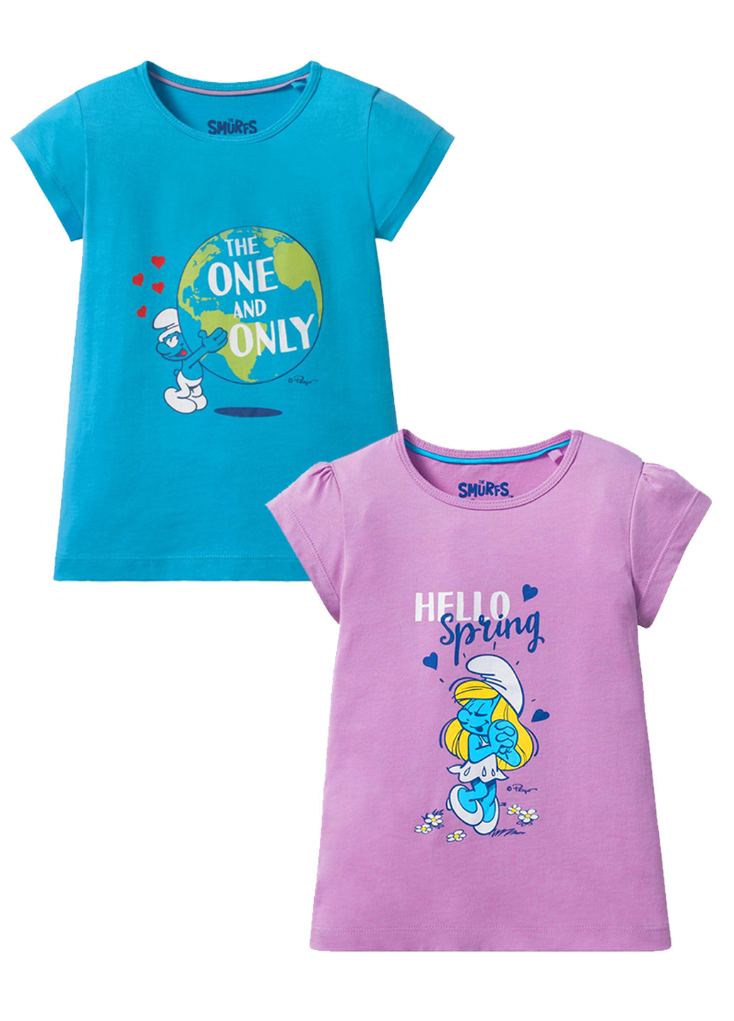 Комбінована футболки для дівчинки (4 шт) Smurfs