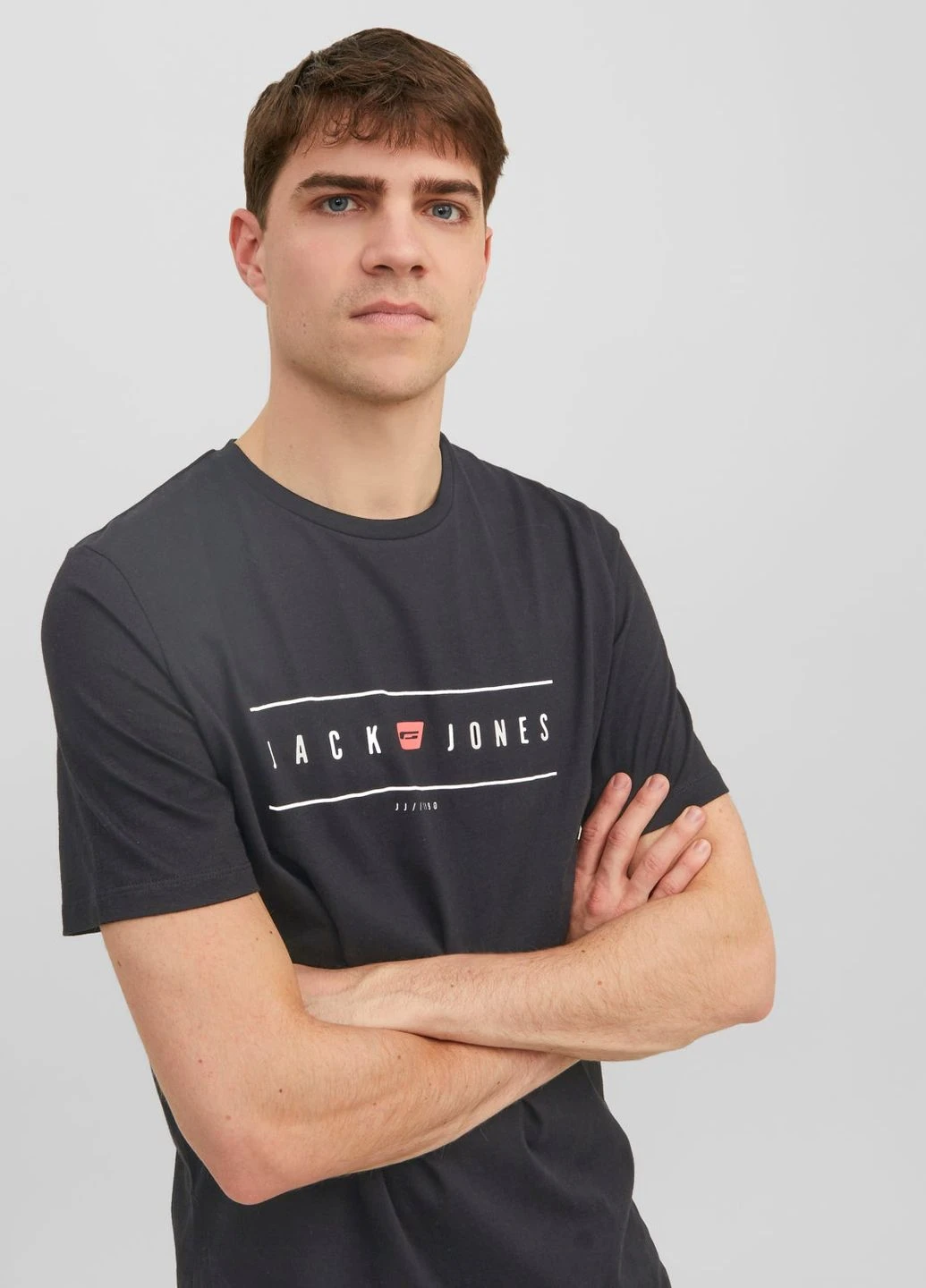 Черная футболка basic,черный с принтом,jack&jones Jack & Jones