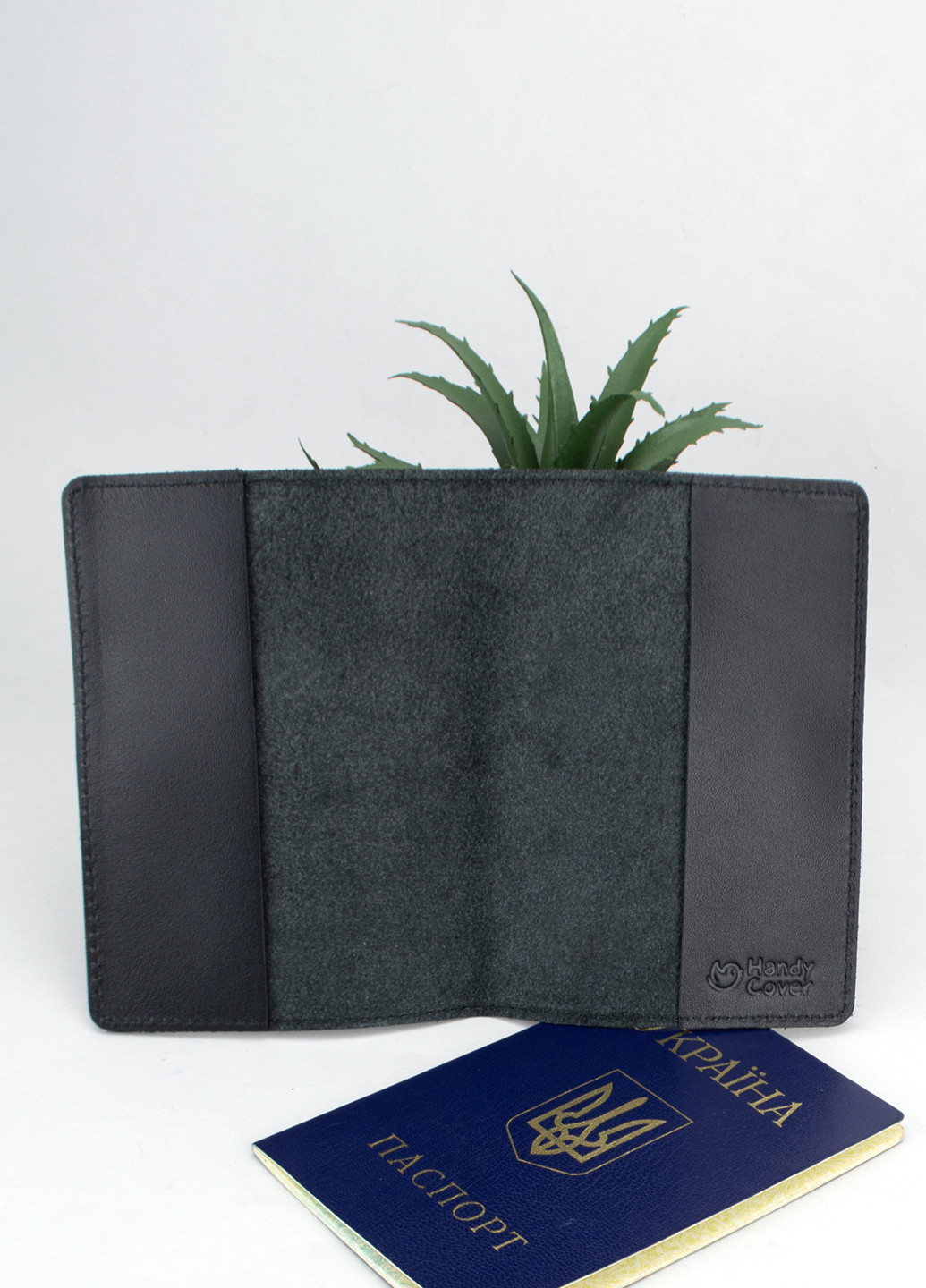 Подарунковий набір чоловічий №24: Ремінь + портмоне + ключниця + обкладинка на паспорт + на документи (чорний) HandyCover (271125203)