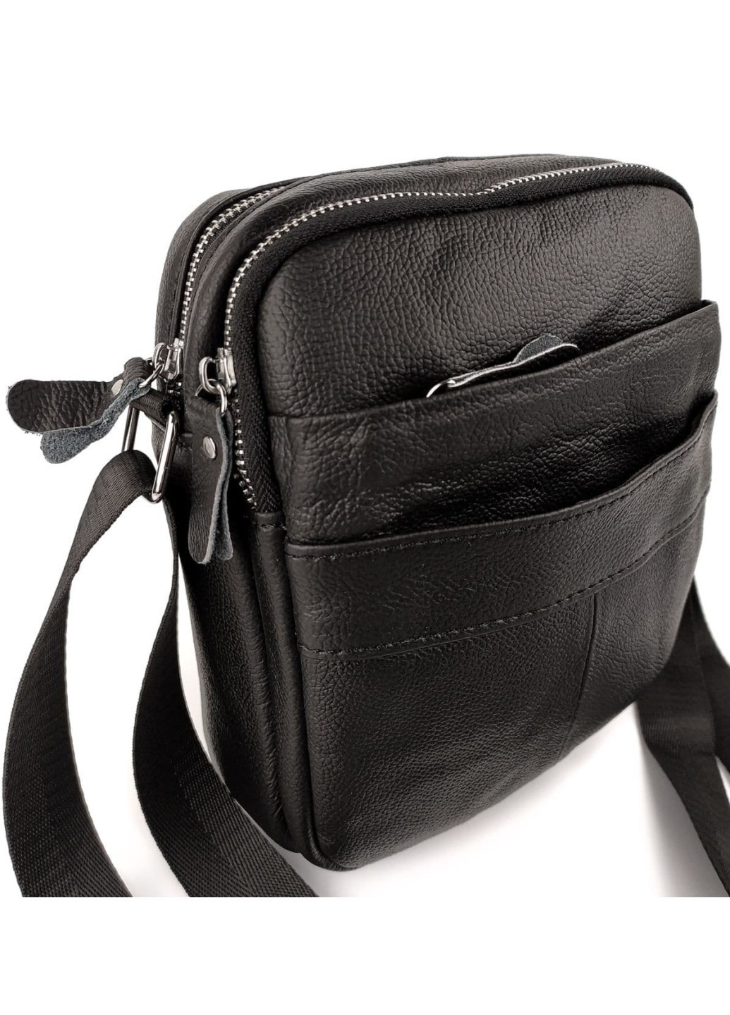 Небольшая мужская сумка из натуральной кожи NS8017-1 черная JZ (259578255)
