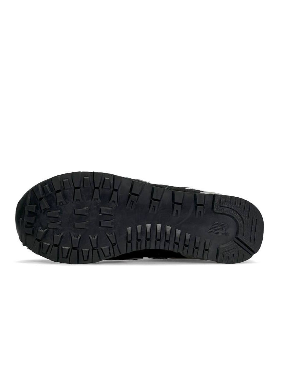 Чорні зимовий кросівки жіночі, вьетнам New Balance 574 All Black Gray Fur
