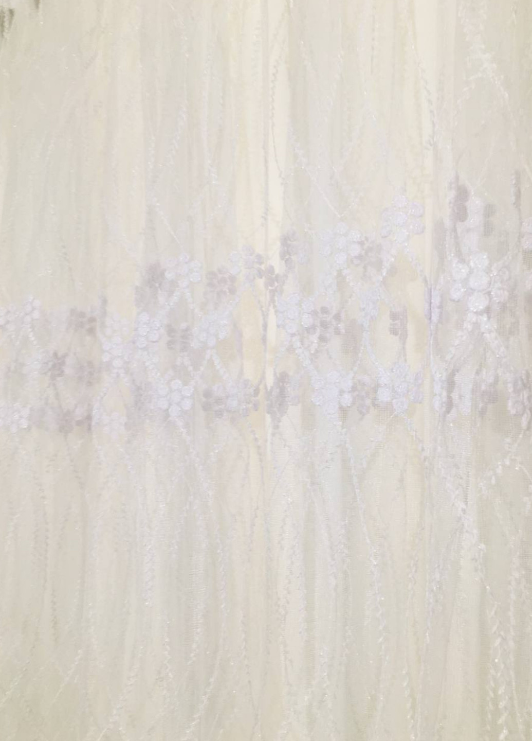 Готовий білий тюль сітка фатін з вишивкою на тасьмі 300х245 см No Brand (260339964)