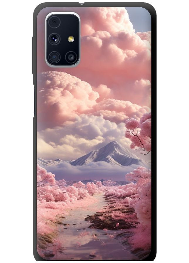 TPU черный чехол 'Розовые облака' для Endorphone Samsung Galaxy M31s M317F (267238577)