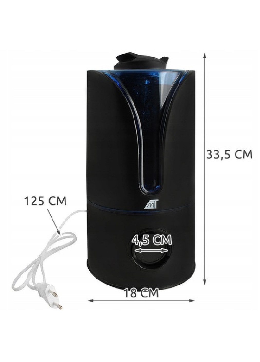 Ультразвуковой электронный компактный напольный настольный увлажнитель воздуха с ионизацией (475194-Prob) Черный Unbranded (263056529)