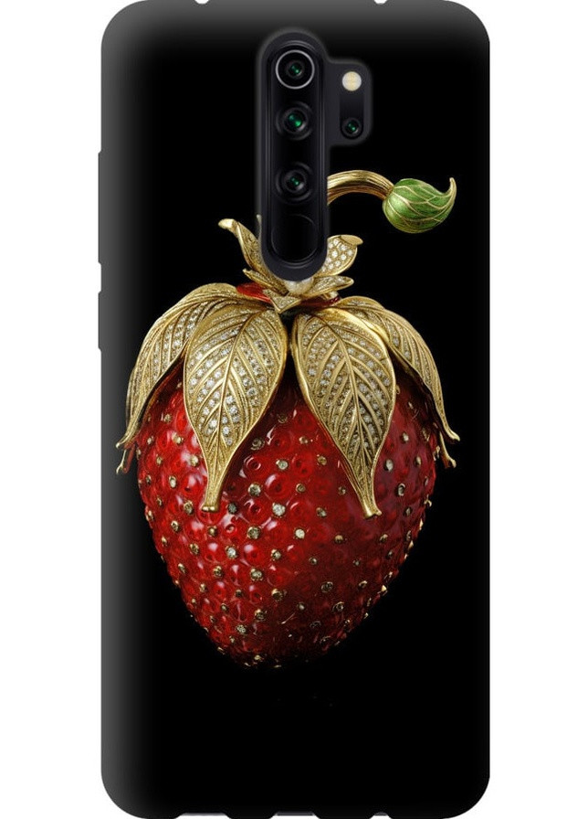 TPU чорний чохол 'Полуниця v3' для Endorphone Xiaomi Redmi Note 8 Pro (259320198)