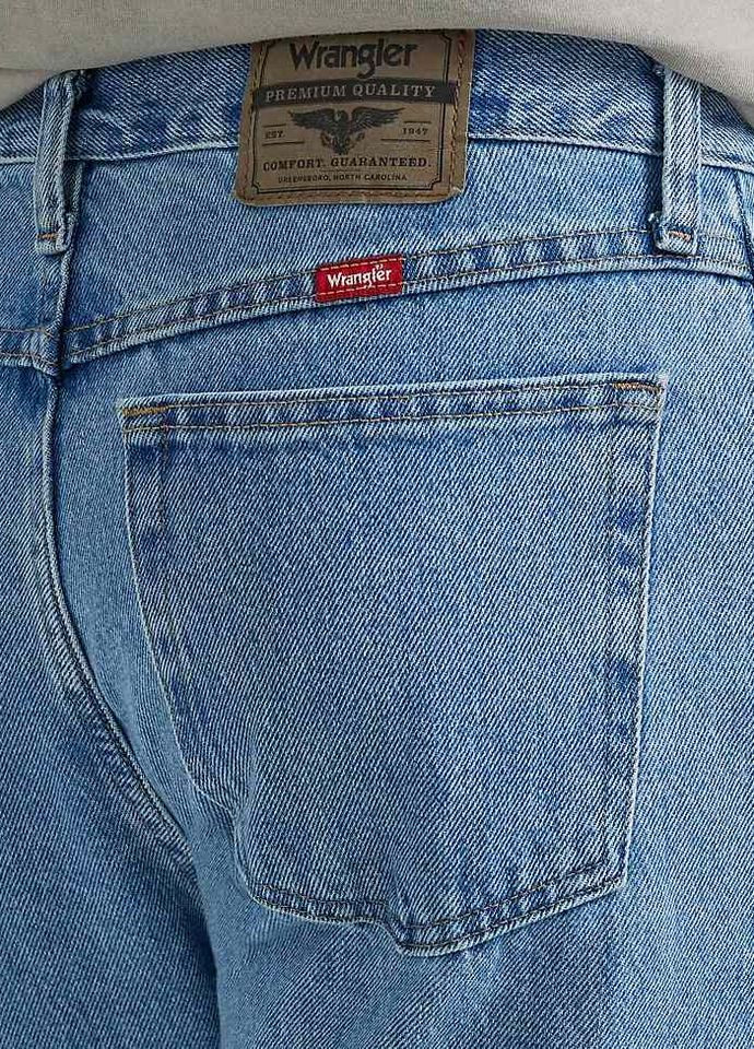 Голубые демисезонные прямые джинсы – light stonewash оригинал 5 Star Premium Denim Wrangler