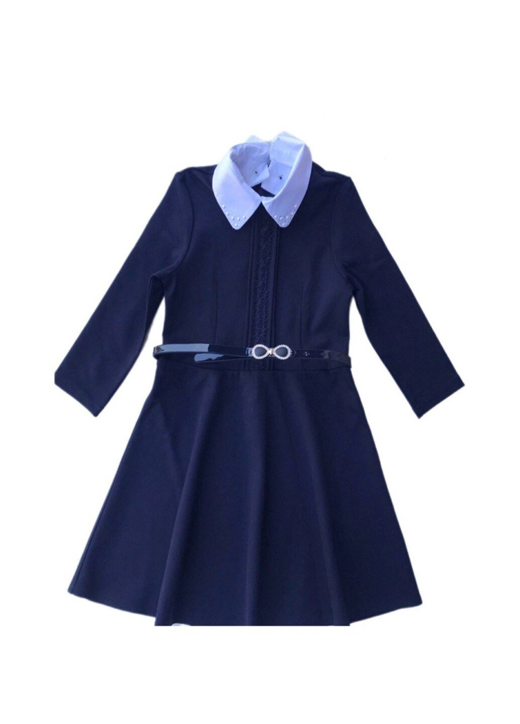 Темно-синя сукня з комірцем для дівчинки Модняшки (260594715)