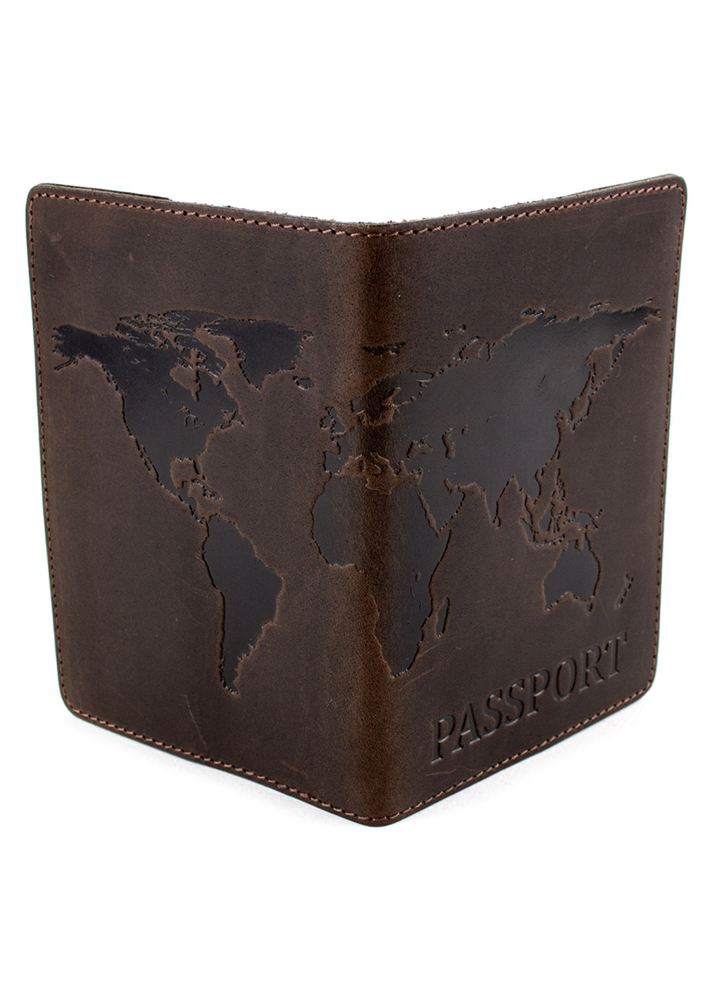 Подарунковий набір №35: обкладинка на паспорт "Герб" + обкладинка на паспорт "Карта" (коричневий) HandyCover (257475246)