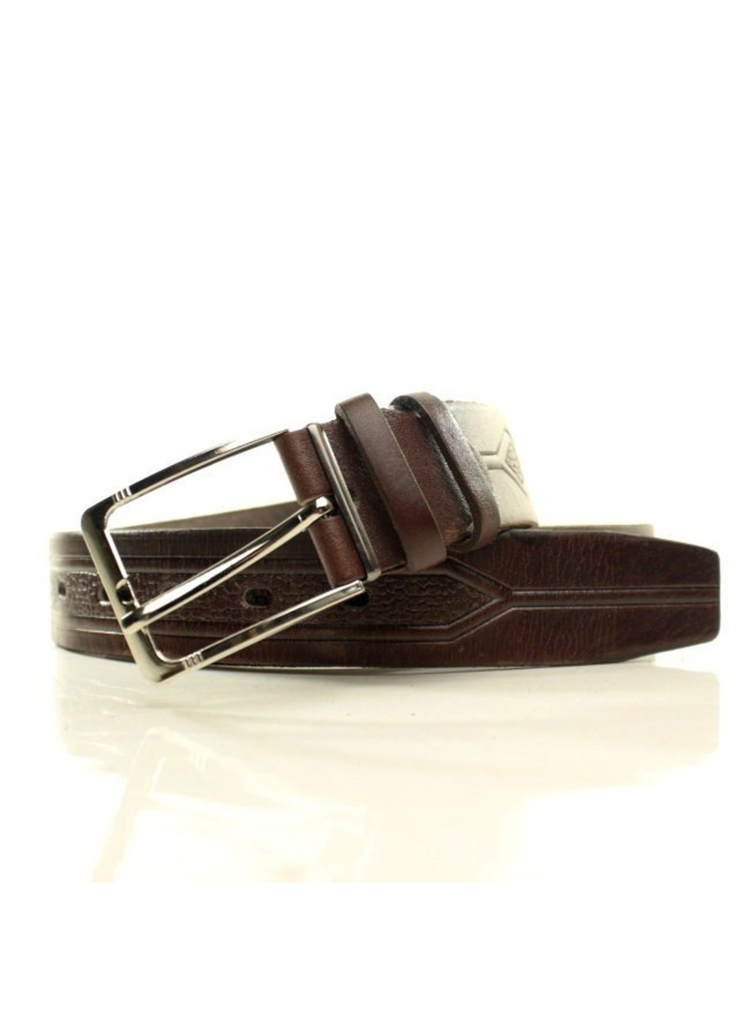 Кожаный коричневый ремень L35U1W13-B 125 см. Lazar (261856316)
