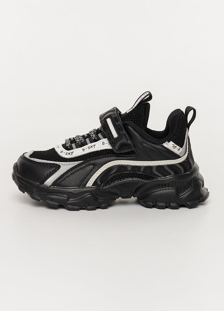 Черные демисезонные кроссовки для мальчиков цвет черный цб-00227862 Bessky