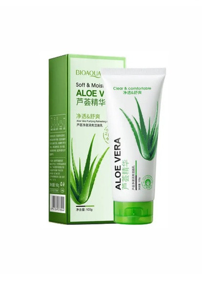 Пінка для вмивання Aloe Vera 92% Cleanser, 100 г Bioaqua (258427514)