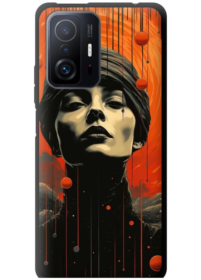 TPU чорний чохол 'Абстрактний портрет v2' для Endorphone Xiaomi 11T Pro (266049514)