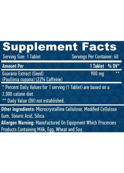Guarana 900 mg 60 Tabs Haya Labs (259967190)