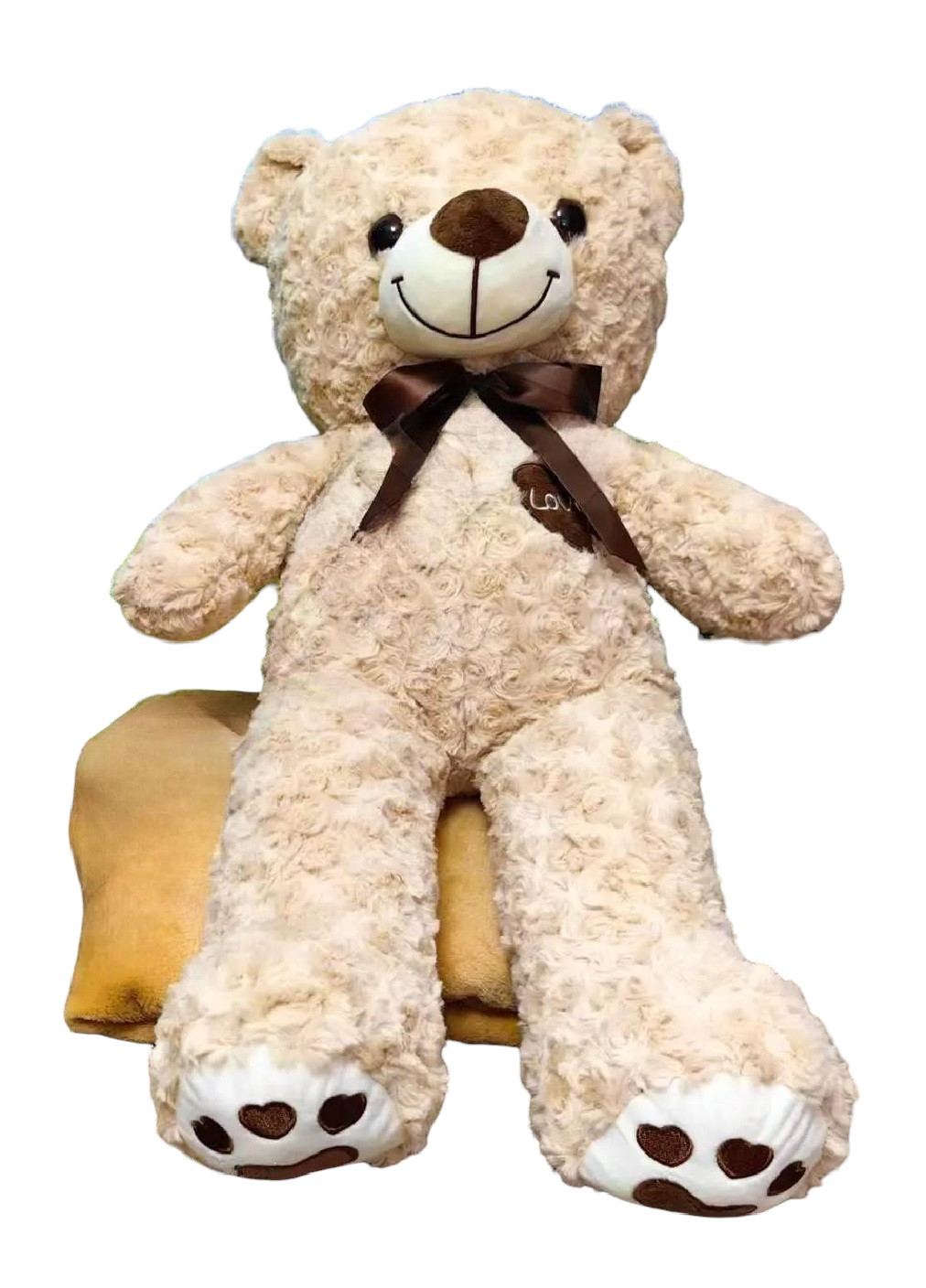 Дитяча м'яка іграшка плед подушка трансформер для дітей малюків ведмедик Чарлі 3 в 1 65 см (476187-Prob) Кремовий Unbranded (277159323)