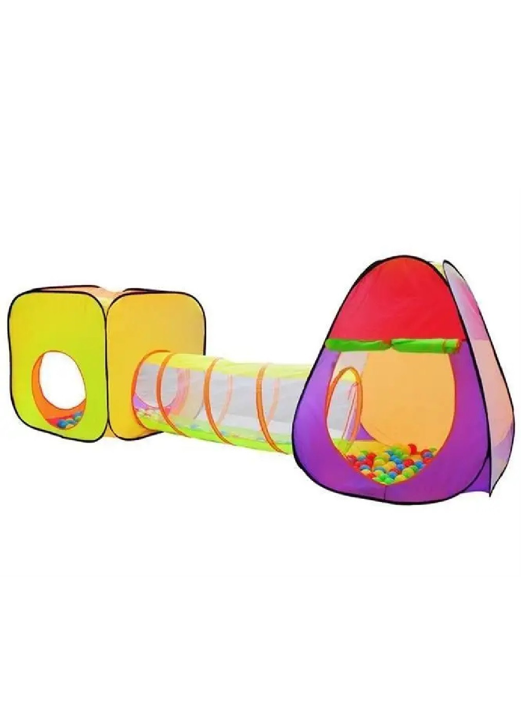 Дитячий ігровий намет будиночок іглу подвійна з тунелем м'ячами 3 в 1 для дітей малюків від 3 років 280x83x100 см (474882-Prob) Unbranded (260089771)
