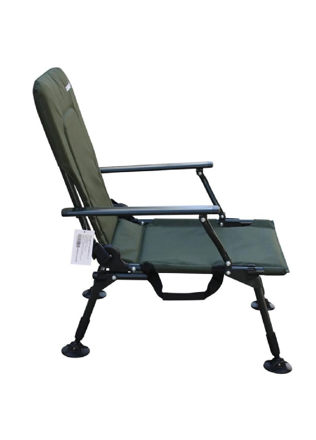 Розкладне коропове крісло із підлокітниками для відпочинку пікніка кемпінгу риболовлі 87-96х48х45 см (475293-Prob) Темно-зелене Unbranded (265391199)
