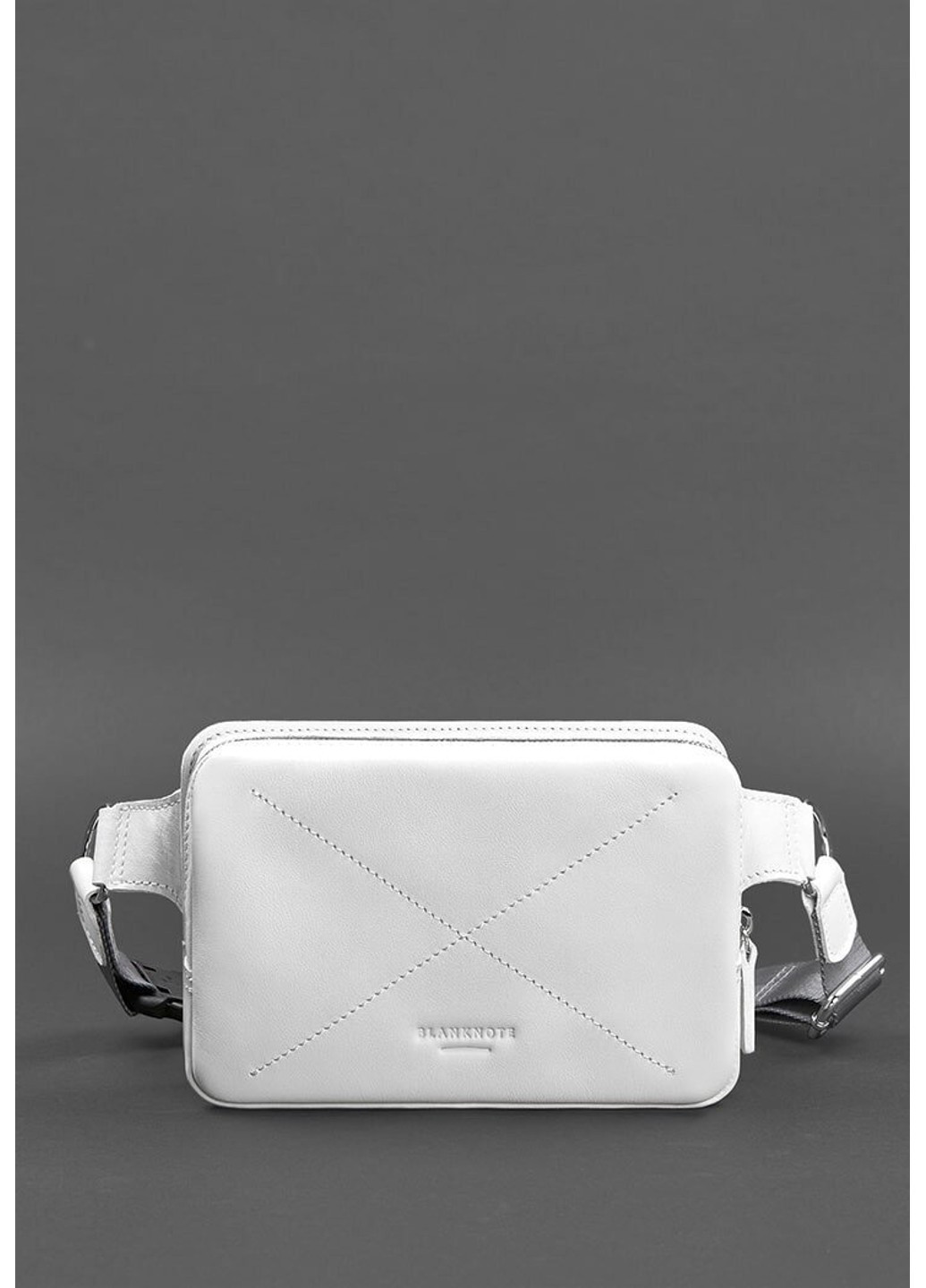 Кожаная женская поясная сумка Dropbag Mini белая BN-BAG-6-LIGHT-BW BlankNote (264478343)