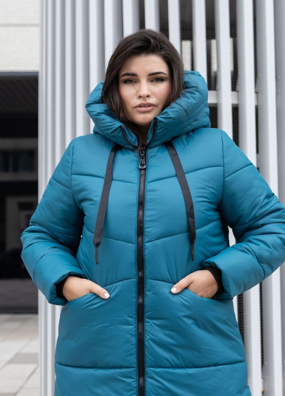 Бірюзова зимня зимова жіноча куртка великого розміру SK