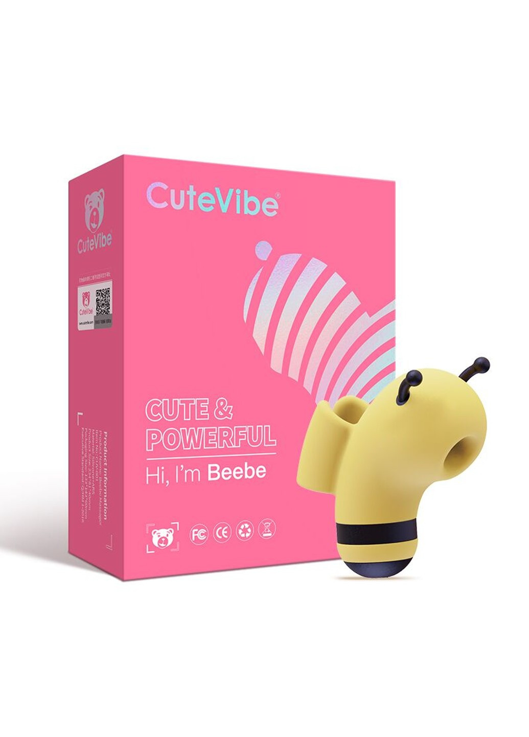 Вакуумный стимулятор с микротоками Beebe Yellow, на палец CuteVibe (258261877)