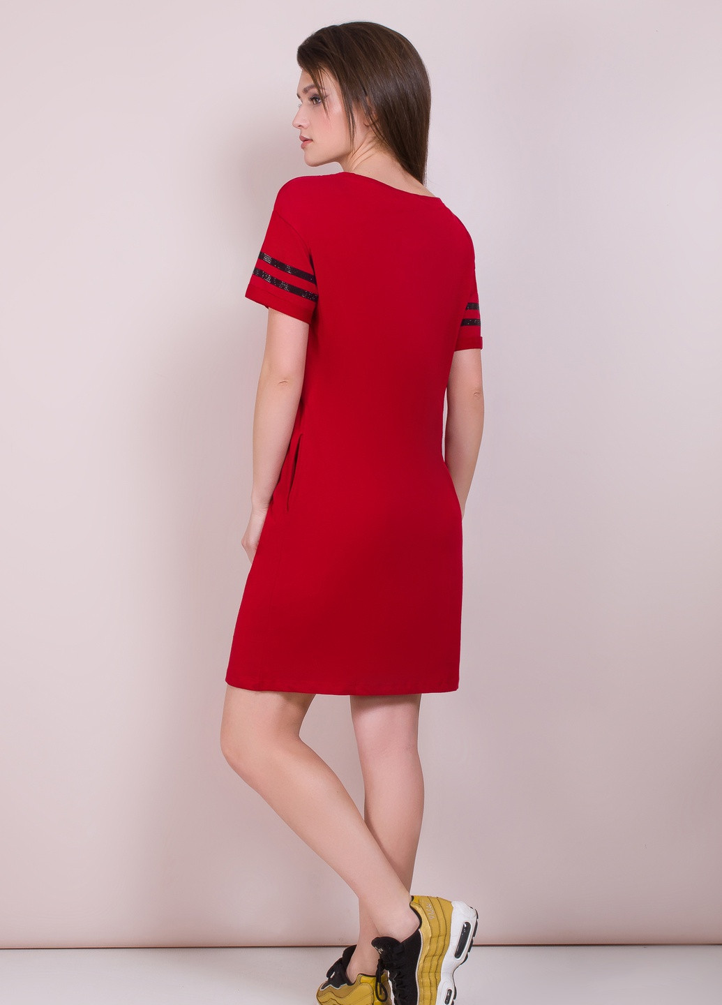 Красное повседневный женское летнее платье красное 241422 Design