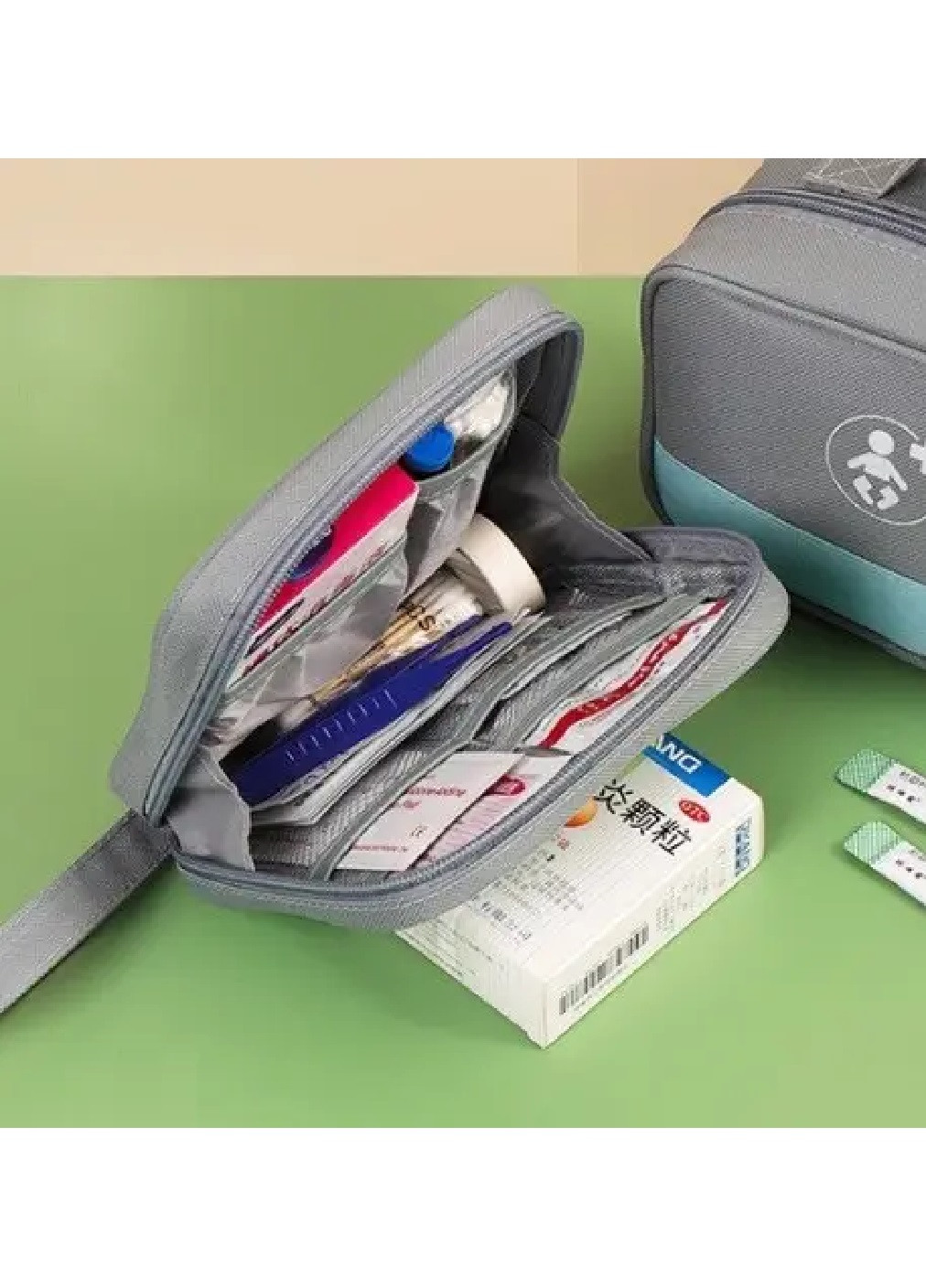 Аптечка сумка органайзер компактная портативная для медикаментов путешествий дома 16х4х14 см (474867-Prob) Серая Unbranded (260044509)