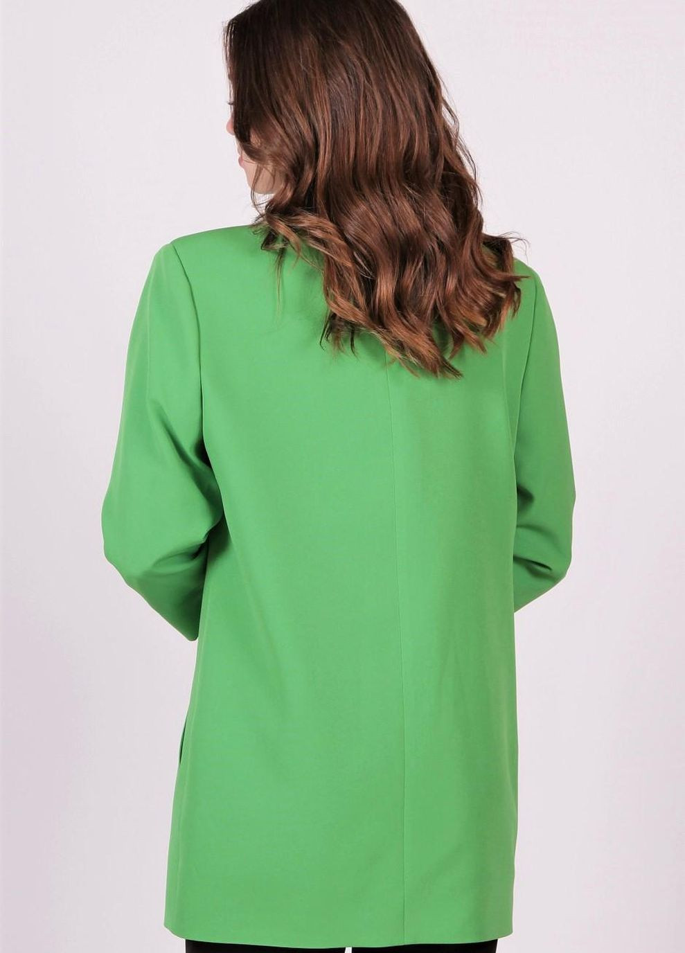 Зеленый женский жакет удлиненный женский 211 креп зеленый Актуаль - демисезонный