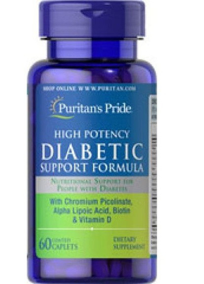 Puritan's Pride Diabetic Support Formula 60 Caplets Puritans Pride (257252640)