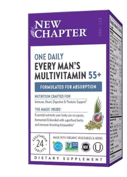 55+ Every Man's One Daily Multi 24 Veg Tabs New Chapter (256725564)
