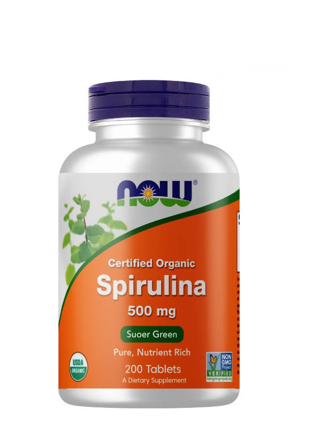 Спіруліна Spirulina 500mg 200tabl Now (257087214)