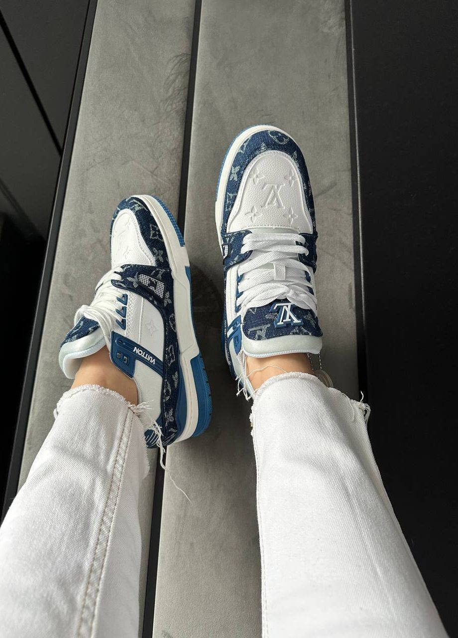Синій всесезонні кросівки Vakko Louis Vuitton Trainer Sneaker White / Blue