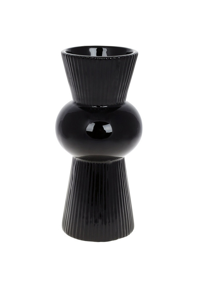 Ваза керамическая цвет черный ЦБ-00221024 BonaDi (259961120)