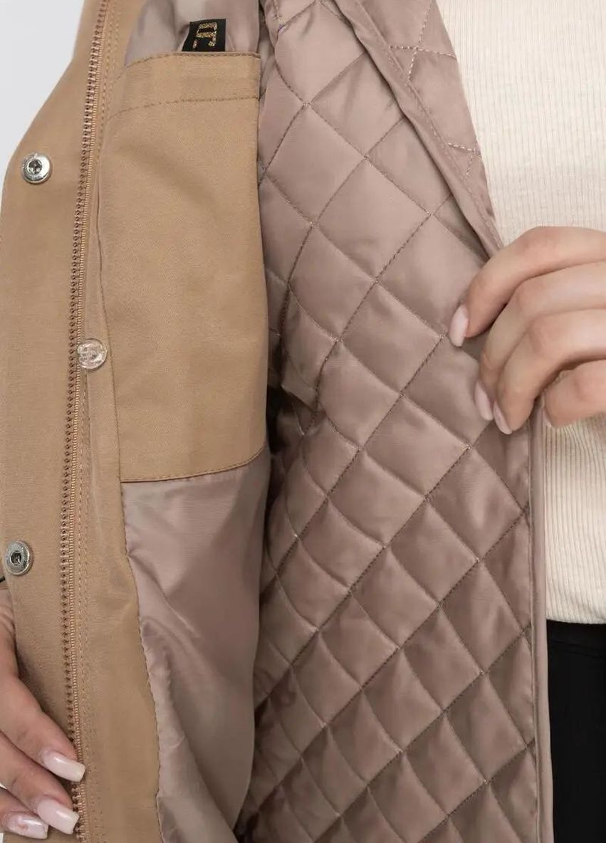 Песочная демисезонная осенняя женская куртка большого размера SK